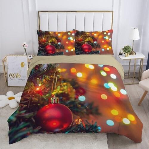 Christmas santa claus Duvet cover set 240x220 200x200 Bedding set Twin Queen King Double Bed linens Quilt cover Bedclothes vague
