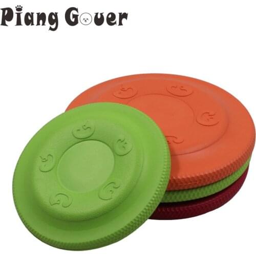 S/L EVA Foam Pet Interactive Toys Flying Saucer Shape Training Dog Toys Float Water Flying Discs