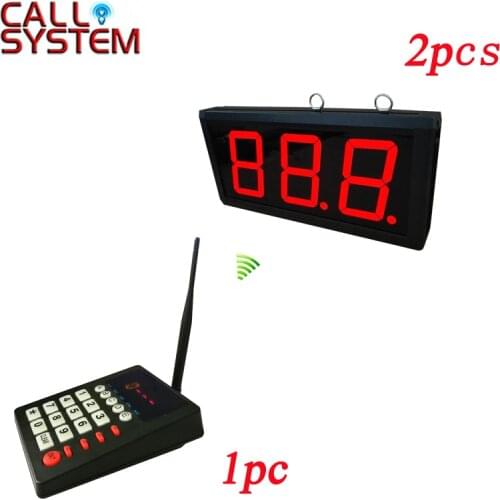Fast Food Restaurant Queue waiting call system 2 number screen with 1 keyboard show 001-999