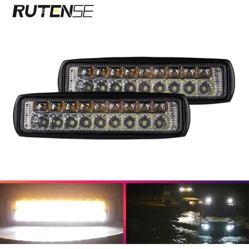 Led light bar 54w 18led bar spotlight for 4x4 4WD offroad SUV ATV Tractor Boat Trucks Excavator 12V 24V work light white yellow