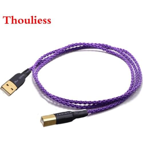 Thouliess HIFI USB A B Audio Cable DAC A-B 7N OCC Silver Plated Digital USB 2.0 Type A to B Male Audio Cable DIY