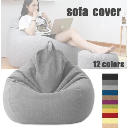 RELAX Comfortable Lazy Sofas Cover Chairs without Filler Linen Cloth Lounger Seat Bean Bag Pouf Puff Couch Tatami Living Room