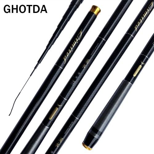GHOTDA Carp Fishing Rod Carbon Fiber Stream Telescopic Hand Pole 3.6-7.2m Tackle Vara De Pesca Feeder Carp Fishing Rod