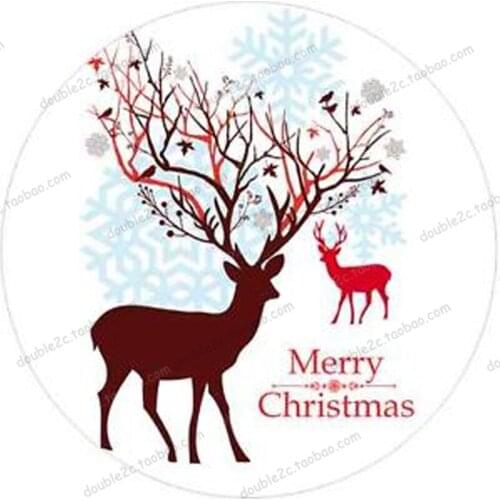 1pc 8" (20cm) Milu deer Wafer Paper Christmas Decoration,Edible Christmas Decorations xmas cake topper cake stand paper