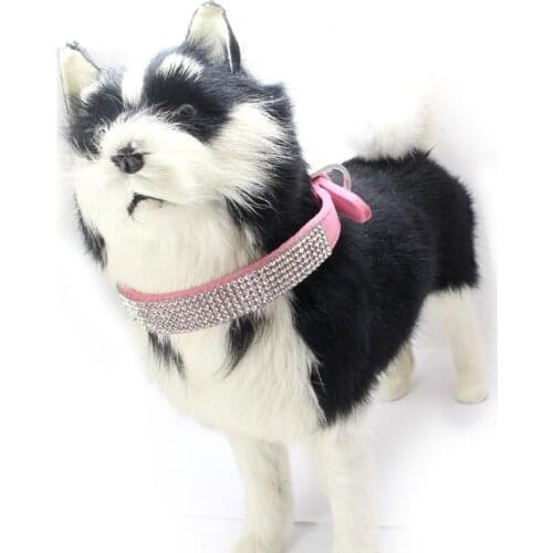 Pet Collars Necklace Adjustable Leather Dog Cat Collar Rhinestone for Small Medium Sized Dogs Cats Outdoor Walking Products