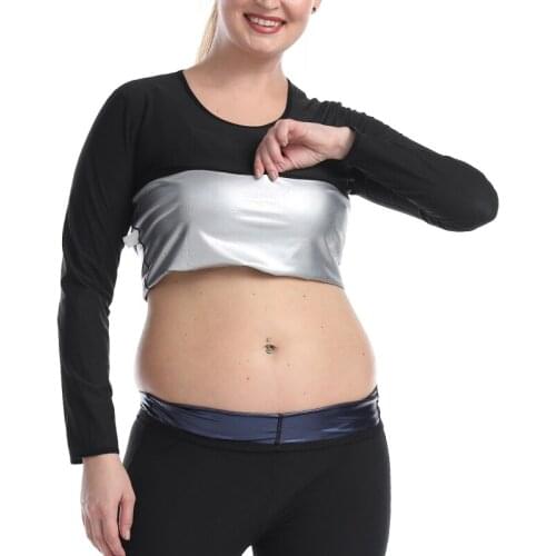 Women Sweat Shapers Waist Trainer Hot Sweat Shirt Weight Loss Sauna Suit Workout Body Shaper Fitness Top Long Sleeve Shapewear