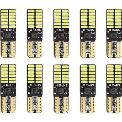 10pcs Wholesale 3w 12v t10 W5W 194 car led lights door light license plate lamp auto interior lighting vehicle 4014smd lamps