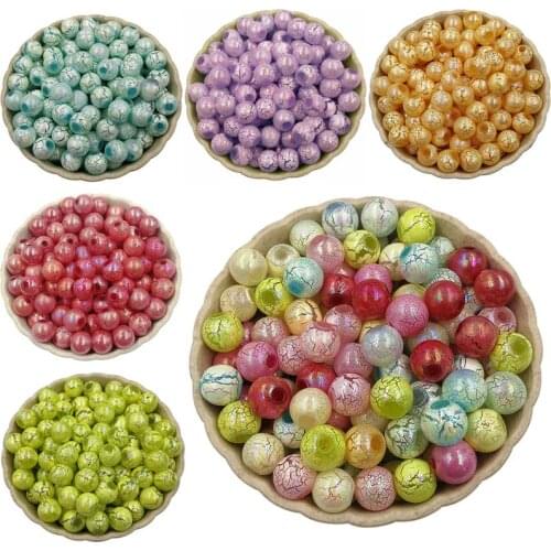100 Candy-Colored Frosted Acrylic Round Beads, Used In Jewelry Making, Handicrafts, Jewelry Accessories, Bracelets And Necklaces