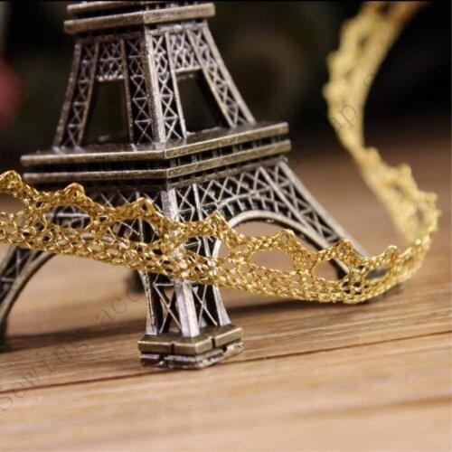13mm Quality Gold Bridal Wedding Vintage Narrow Tooth Lace Trim. Apparel Lace Trimming Garment Accessory 5BB5469