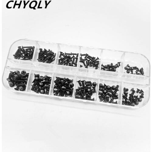 240pcs M2 M2.5 M3 Black Flat Head Cross/Philips Bolts Use For Various Computer Or Notebook Repair Mix Electronic Small Screws