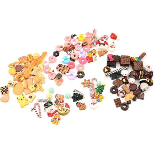 30pcs Dolls Miniature Pretend Toy Mini Play Food Cake Biscuit Donuts Dolls Accessories
