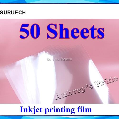 50Pcs Transparence Clear Brand New A4 Size (297x210mm) Only for Inkjet Printer Printing Film