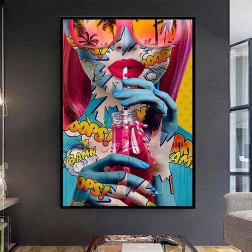 5D Diamond Painting Wall Art Colored Naked Women Drink Water Painting Graffiti Diamond Embroidery Diy Handmade Diamond