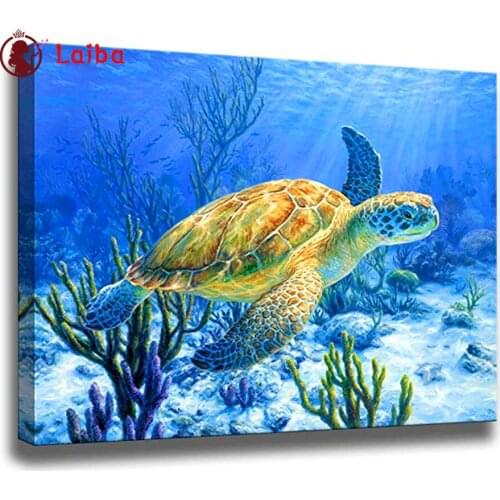 5d round Diamond Painting Sea Turtles Diamond embroidery Marine coral 5d diy full set diamond mosaic picture of rhinestone decor