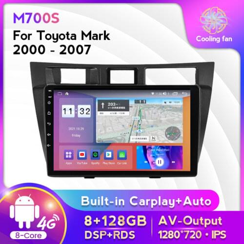 9inch 6G+128G Android 10.0 RDS DSP Car Radio For TOYOTA Mark II (JZX110) 2000-2004 Gps Navigation 4G 5GHz WIFI IPS Split Screen