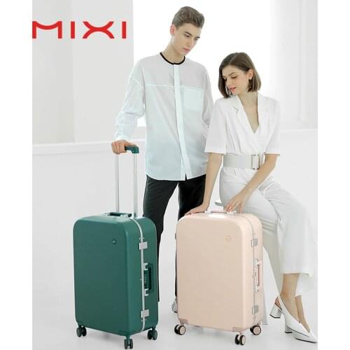 Mixi 7MM Aluminum Frame Rolling Luggage 24 Inch Spinner Wheels Suitcase 20" Carry On Cabin Trolley Bag PC Hardside Good Looking
