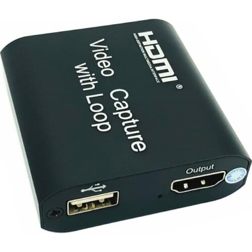 HDMI Capture Card Video Capture Device Video Capture Loop Out 4K 1080P USB 2.0 Game Record Live Streaming Box for PS4 HD Camera