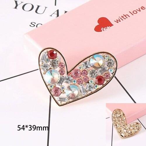 Hot Sale wholasale 20pcs/lot Rhinestone Button Flatback heart Button Wedding Button Crystal DIY Accessories YB41