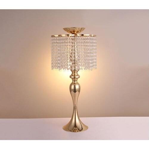 Crystal Wedding Decoration Centerpieces Wedding Flower Ball Holder Table Centerpiece Vase Stand Crystal Candlestick gold color
