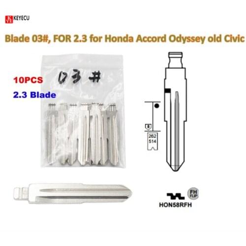 Keyecu 10pcs/lot,Universal Remotes Flip Blade 03# for KD Remote, FOR 2.3 for Honda Accord Odyssey old Civic