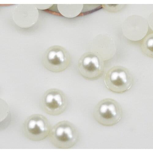 FLTMRH 200pcs 4mm HaIf Round Acrylic Bead For Jewelry DIY Art Nail Imitation Pearl Phone Decorat