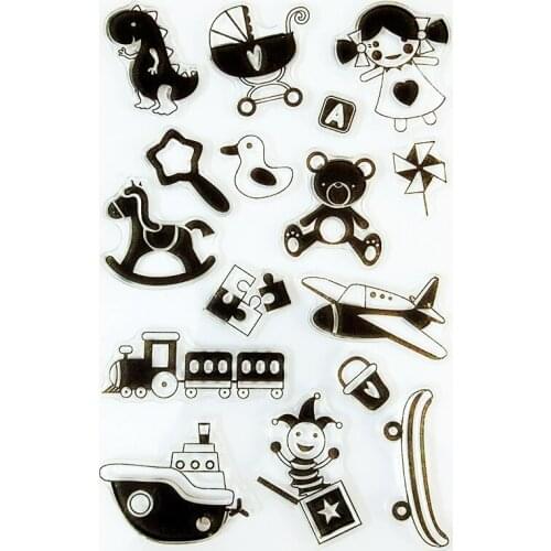 YLCS174 Lovely Toys Silicone Clear Stamps For Scrapbook DIY Album Paper Cards Decoration Embossing Folder Rubber Stamp 15x11cm