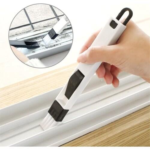 Multipurpose Practical Cleaning Brush Window Door Keyboard Groove Cleaner Dustpan 2 In 1 Household Cleaning Tool Random Color