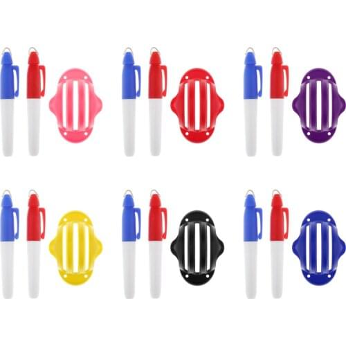 Golf Ball Alignment Kit Liner 3 Line Drawing Lining Tools Stencil & 2 Marker Pen
