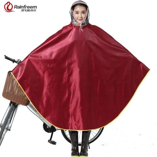 Rainfreem Impermeable Raincoat Women/Men Thick Bicycle Rain Poncho Plaid Oxford/Knitting Jacquard Women Waterproof Rain Gear