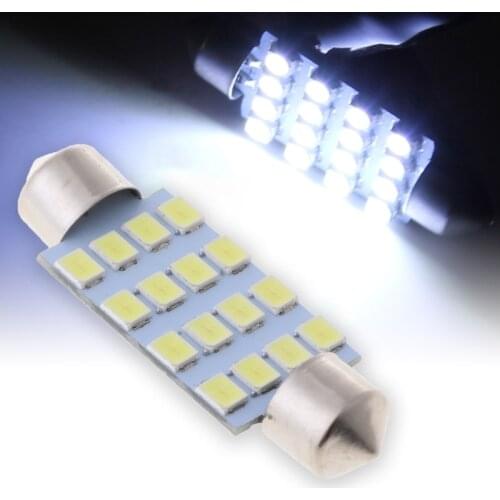 New 41mm 16 LED 3528 SMD Car Interior White Dome Light Lamp Bulb D7WD