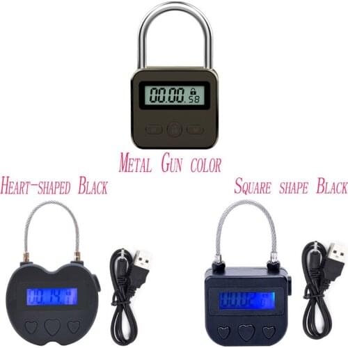 New Metal Electronic Timing Lock Anti-Addiction Restraint USB Rechargeable Bdsm Sex Slave Bondage Lock Chastity Couple Toys