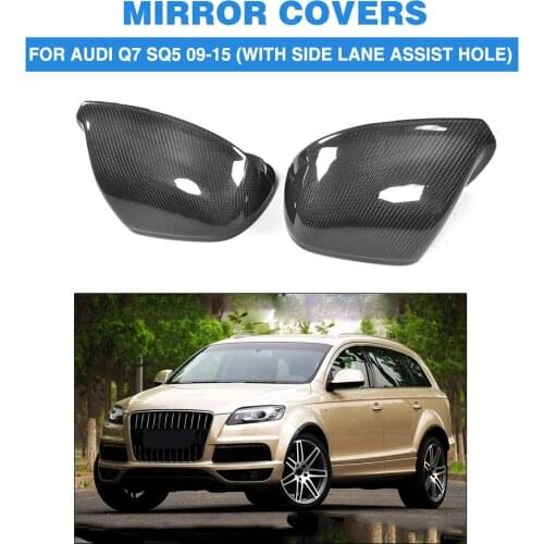 Carbon Fiber Full replacement Side Mirror Covers for AUDI Q5 SQ5 2009-17 Q7 2009-15 Rearview Mirror Caps Car styling