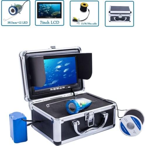 Professional 7 Inch Screen 38.5mm Endoscope Lens 12 LED Lamps Underwater Fishing Camera Fish Finder for Ice Sea Fishing