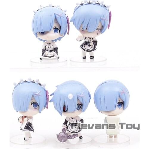 Re Zero Starting Life in Another World Rem Mini PVC Figures Collectible Model Toys Dolls 5pcs/set