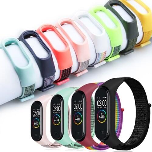 Strap for Mi Band 5 4 3 Wristband Nylon Wrist Straps Smart Accessories Band Belts For Xiaomi Miband M5 M3 M4 Correa