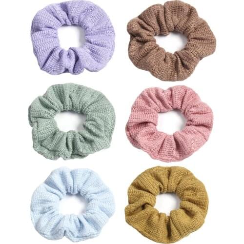 Furling Girl 1 PC Solid Color KnittingThin line Hair Band Ponytail holder Elastic Casual Plaid Headband Hair Accessories