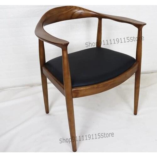 Modern Simple Solid Wood Chair Zen Tea Table Chair Kennedy Presidential Chair Hotel Guest Chair Hotel Balcony Leisure Chair