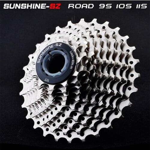 SUNSHINE-SZ road bike flywheel 9S/10S/11S 11-28T Sprocket steel bicycle chainwheel