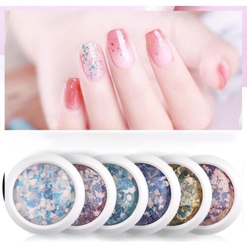Super Shining 3D Mermaids Sequins Nail Glitter Mixed Hexagon Sequin Bule Laser Sliver Nail Art Flakes Paillette Manicures Decor