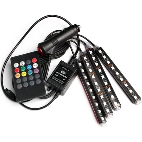 4pcs Car RGB PC USB LED Strip 12V Light Tape Music IR APP USB Led Tape Strip 12 Volt Controller Decorative Flexible TV Backlight