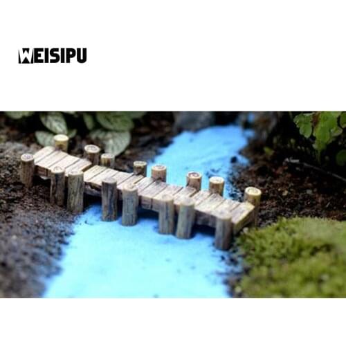WEISIPU 1pcs Water Corridor Harbour Bridge Miniature Fairy Garden Home Houses Decoration Mini Craft Micro Party DIY Decoration