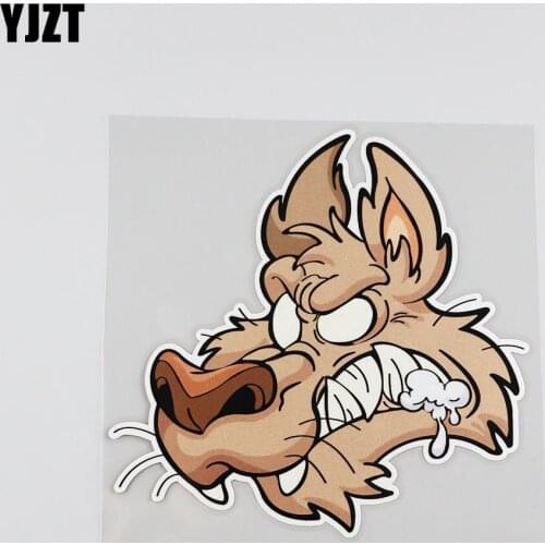 YJZT 15CM*14.8CM Forest Fierce Wolf Animal PVC Car Sticker 12A-0062