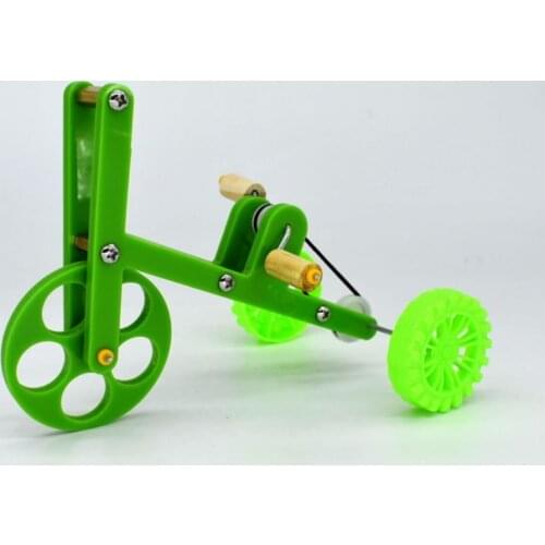 Green Plastic Bird Interactive Toy Creative Colorful Funny Parrot Bike Toy For Home Two-wheeled Parrot Training Equipment Toy