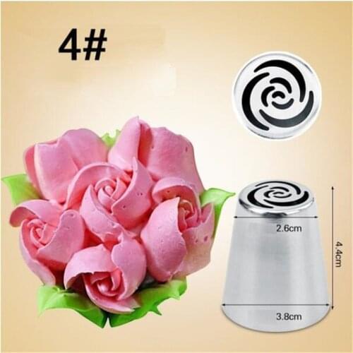 1pc Stainless Steel Russian Tulip Icing Piping Nozzle Cake Decoration Cream Tips DIY Cake Bakeware Tool Rose Flower