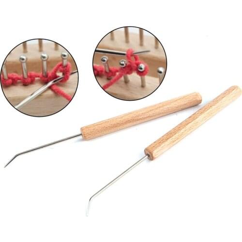 2Pcs 15cm Solid Wood Bending Needle Wooden Knitting Loom Hook DIY Tools Sewing Crochet Fittings For Sewing Tool