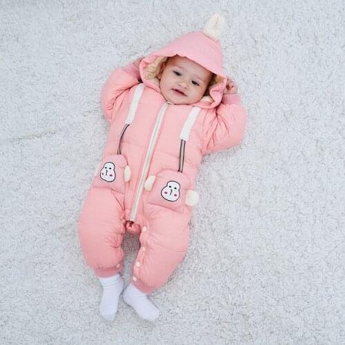 2021 Infant Clothes White Duck Down and Down Romper Candy-colored Soft and Comfortable All-in-one Clothes For Infants