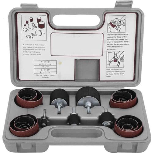 25Pcs Drum Sanding Sander Kit /Woodworking Polishing Sandpaper Rotating Sanding Tool