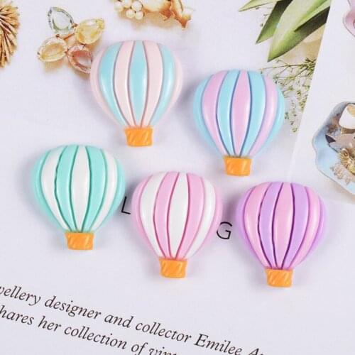 AIJJU 10pcs Plain color Resin Cartoon Hot Air Balloon Patch Jewelry DIY Phone Shell/Hairpin/Earrings Pendant Brooch Accessories