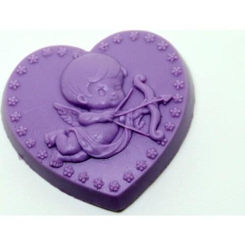 AJ007 Heart-shaped silicone mold Cupid Handmade Soap Clay craft mold DIY decoration tools