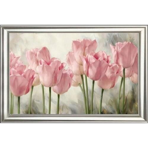 Full Diamond Painting Pink Tulips Diy Diamond Embroidery Flower Series Decoration For The Living Room A Good Gift For The Family